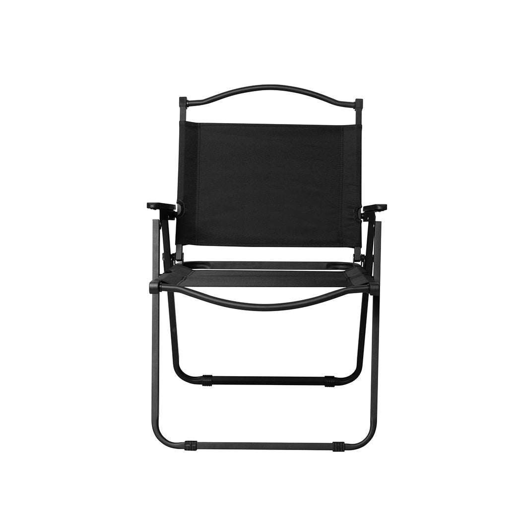 Folding Camping Chair Lightweight Portable Outdoor - Black - Rivercity House & Home Co. (ABN 18 642 972 209) - Affordable Modern Furniture Australia