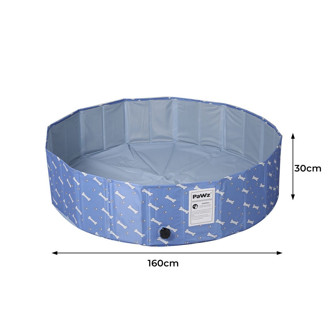 Folding Large Dog Cat Swimming Pool with Drainage Valve - Blue - Rivercity House & Home Co. (ABN 18 642 972 209) - Affordable Modern Furniture Australia