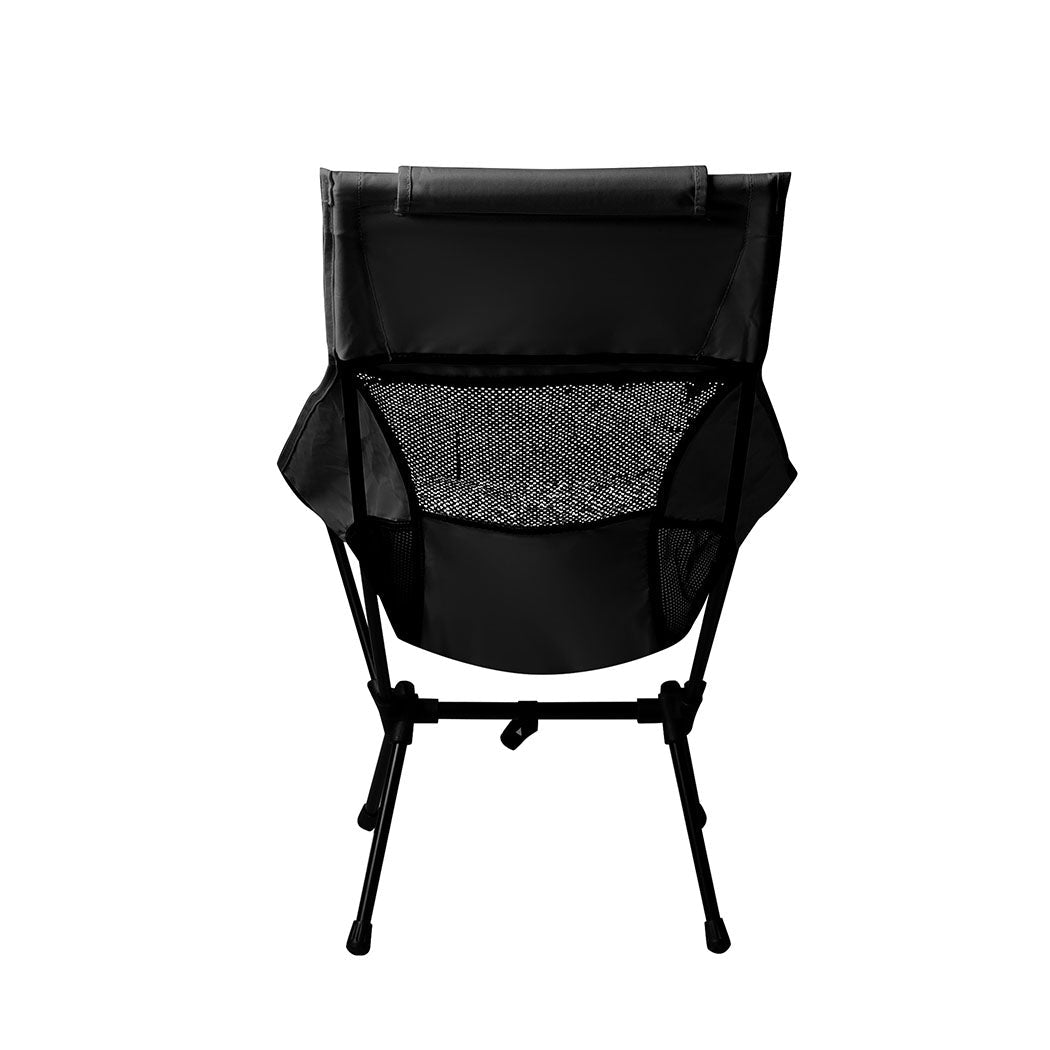 Folding Large Outdoor Camping Chair - Black - Rivercity House & Home Co. (ABN 18 642 972 209) - Affordable Modern Furniture Australia
