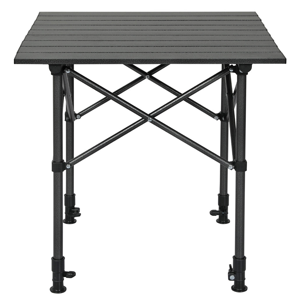 Folding Portable Aluminum Camping BBQ Table with Adjustable Height - Black - Rivercity House & Home Co. (ABN 18 642 972 209) - Affordable Modern Furniture Australia