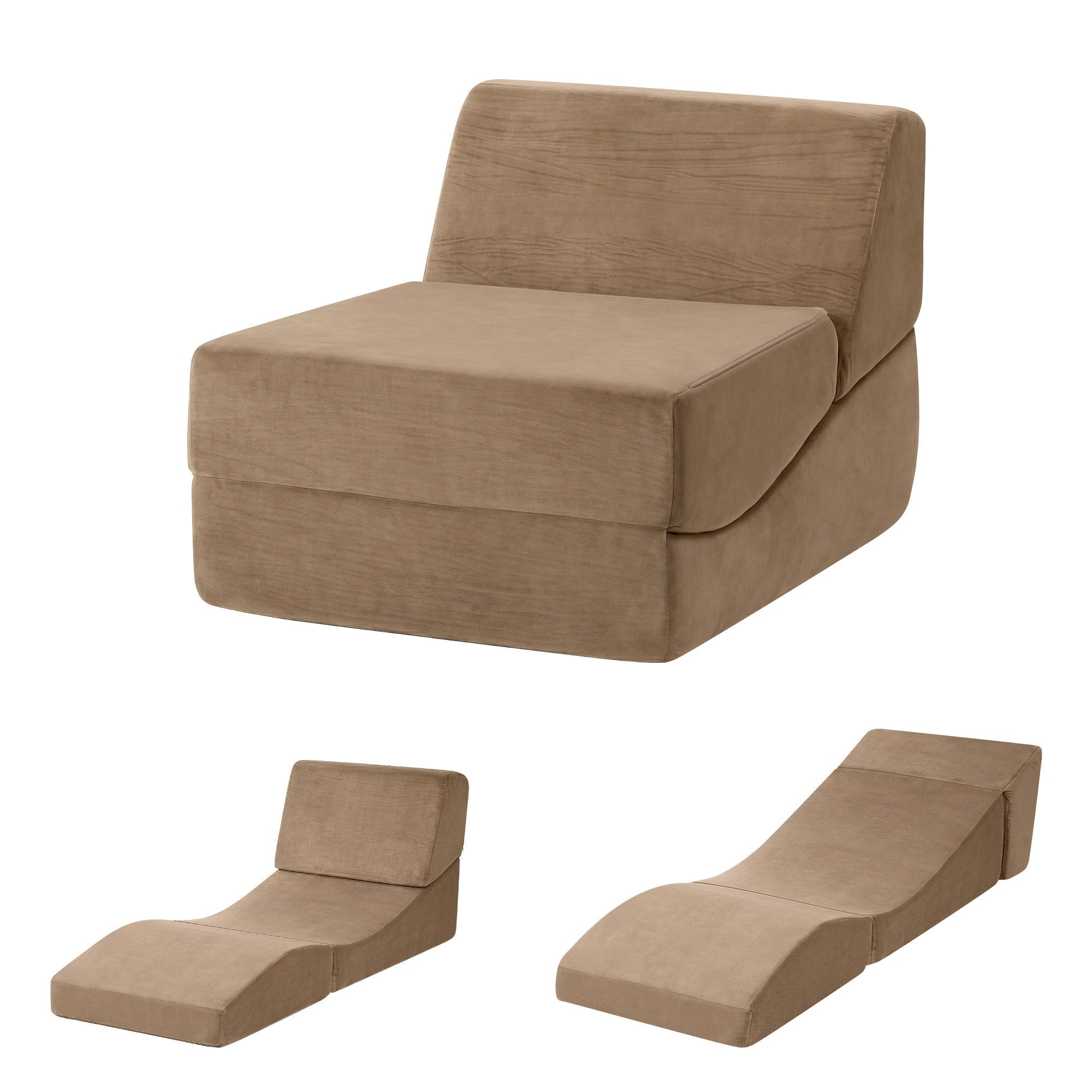 Folding Sofa Bed Convertible Armless Foam Floor Futon Lounger Couch Brown - Furniture > Sofas > Sofas & Sofa Beds - Rivercity House & Home Co. (ABN 18 642 972 209) - Affordable Modern Furniture Australia