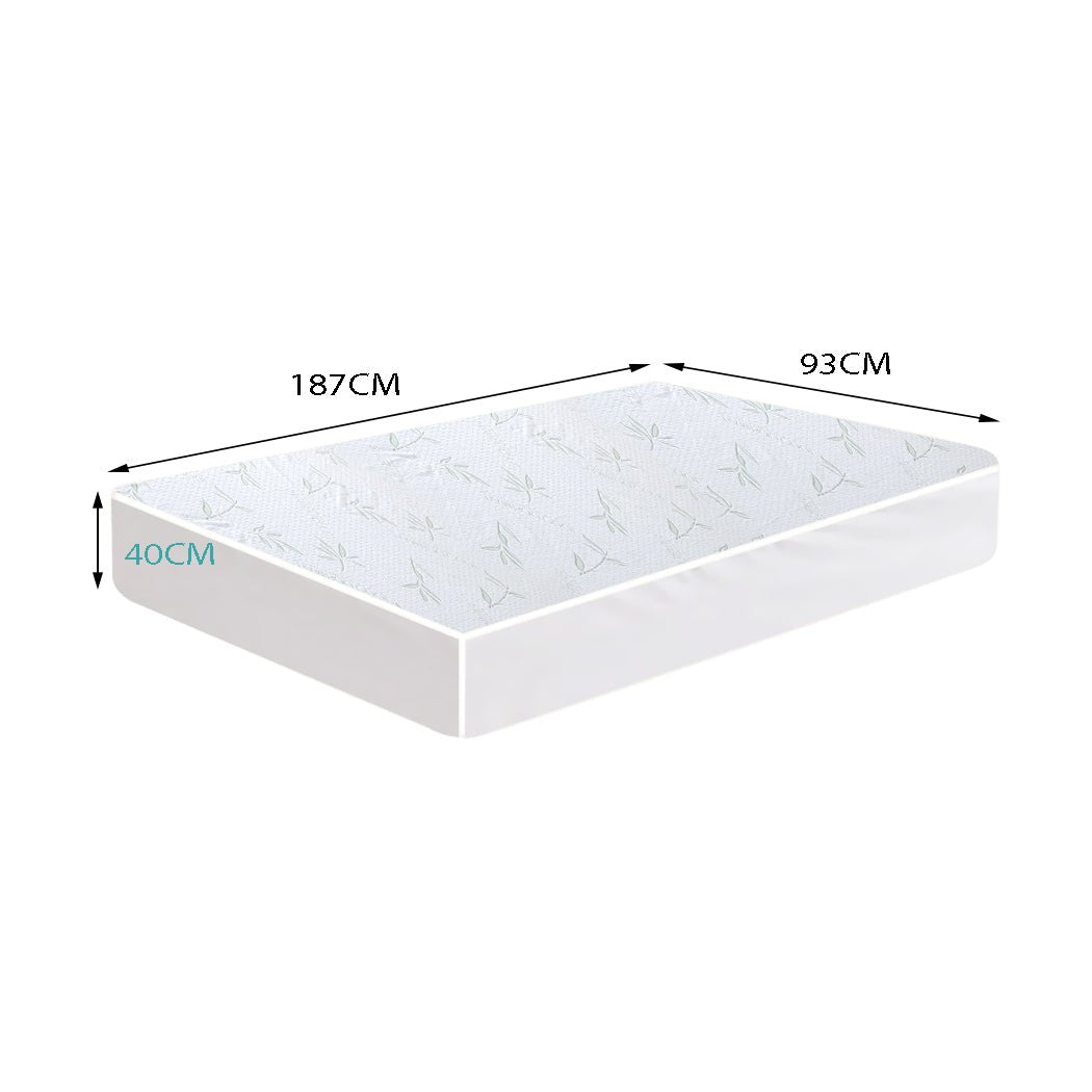 Fully Fitted Waterproof Breathable Single Mattress Protector - White - Rivercity House & Home Co. (ABN 18 642 972 209) - Affordable Modern Furniture Australia