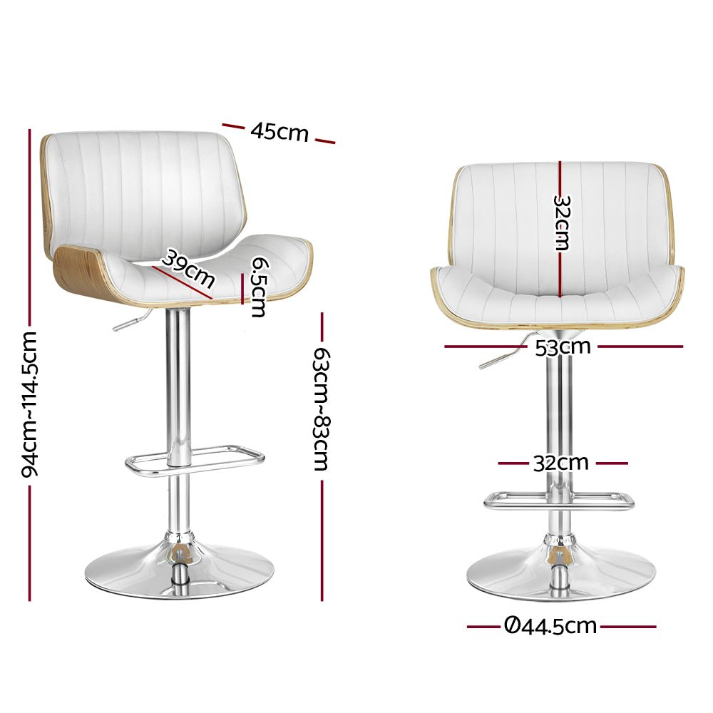 Galina Swivel Bentwood Bar Stool - White - Furniture > Bar Stools & Chairs - Rivercity House & Home Co. (ABN 18 642 972 209) - Affordable Modern Furniture Australia