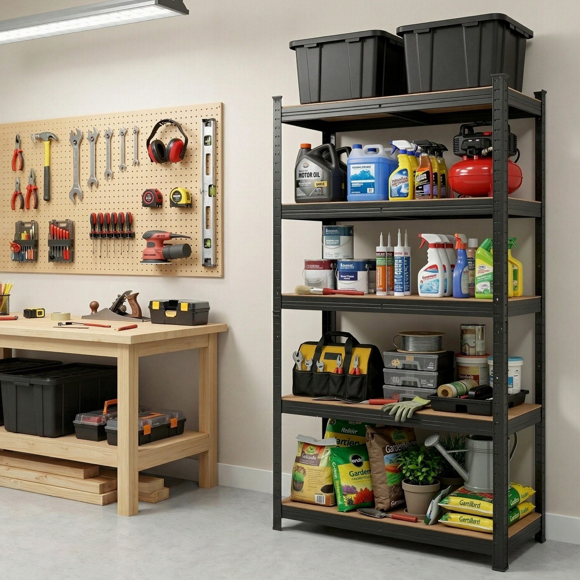 Garage Shelving 1.6X0.8m Warehouse Shelves Storage Rack Pallet Racking Black - Tools > Tools Storage > Wall Storage Racks - Rivercity House & Home Co. (ABN 18 642 972 209) - Affordable Modern Furniture Australia