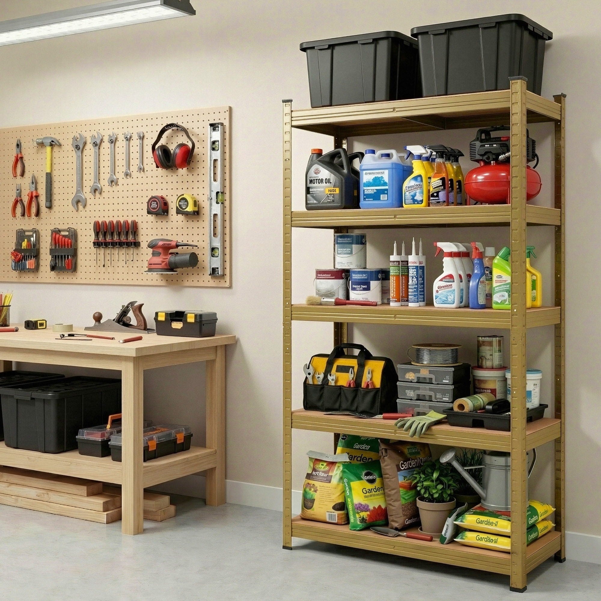 Garage Shelving 1.6X0.8m Warehouse Shelves Storage Rack Pallet Racking Yellow - Tools > Tools Storage > Wall Storage Racks - Rivercity House & Home Co. (ABN 18 642 972 209) - Affordable Modern Furniture Australia