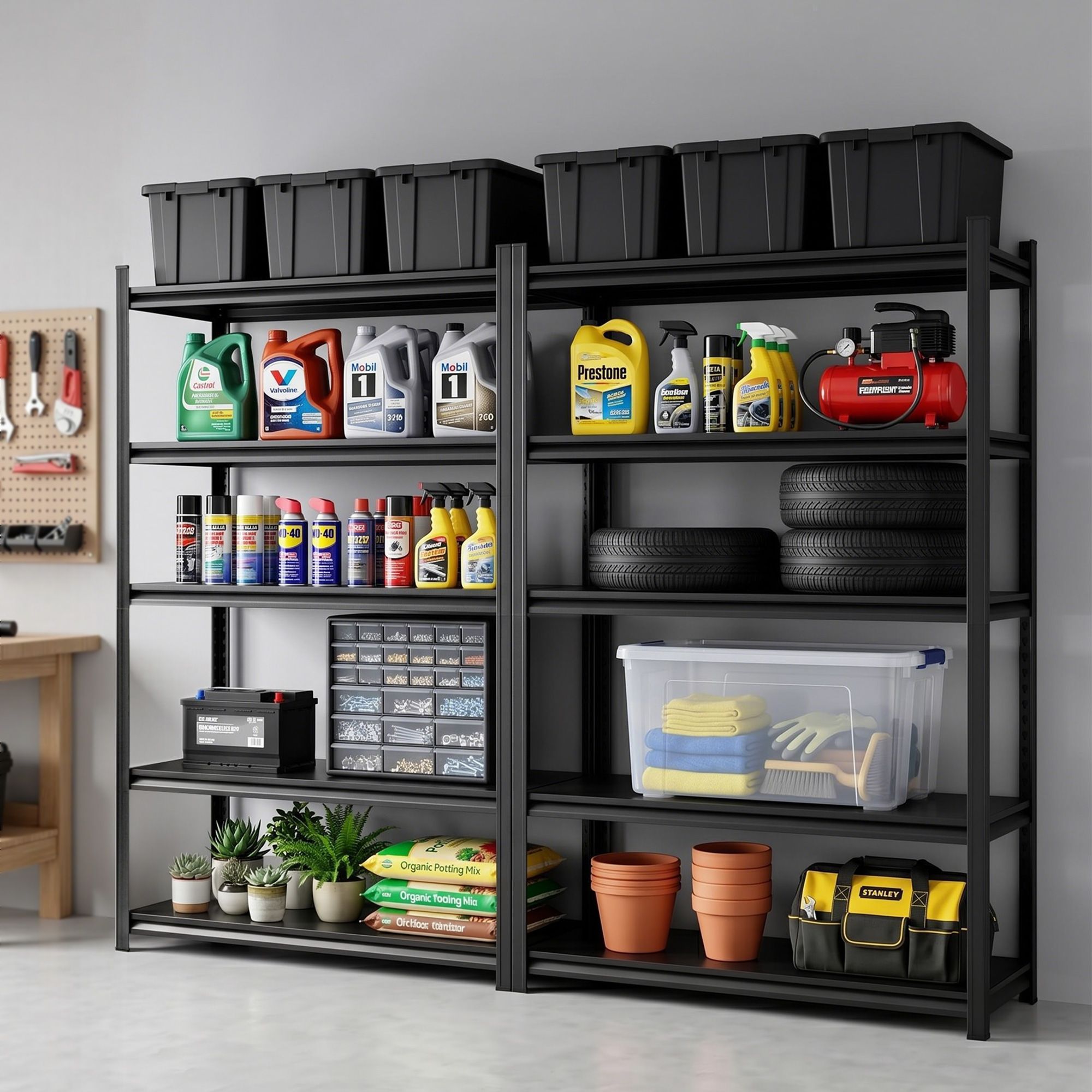 Garage Shelving 2.4X1.8m Warehouse Rack Storage Shelves Workshop Racks Steel - Tools > Tools Storage > Wall Storage Racks - Rivercity House & Home Co. (ABN 18 642 972 209) - Affordable Modern Furniture Australia