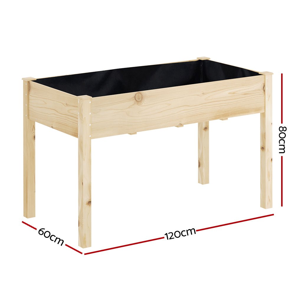 Garden Bed Elevated 120x60x80cm Wooden Planter Box Raised Container - Home & Garden > Garden Beds > Garden Beds & Planters - Rivercity House & Home Co. (ABN 18 642 972 209) - Affordable Modern Furniture Australia