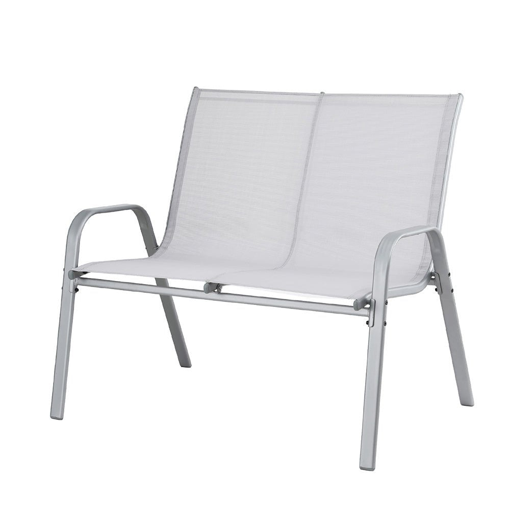 Garden Bench Seat Steel Outdoor Patio Park Lounge Backyard Chair Grey - Furniture > Outdoor > Outdoor Chairs - Rivercity House & Home Co. (ABN 18 642 972 209) - Affordable Modern Furniture Australia
