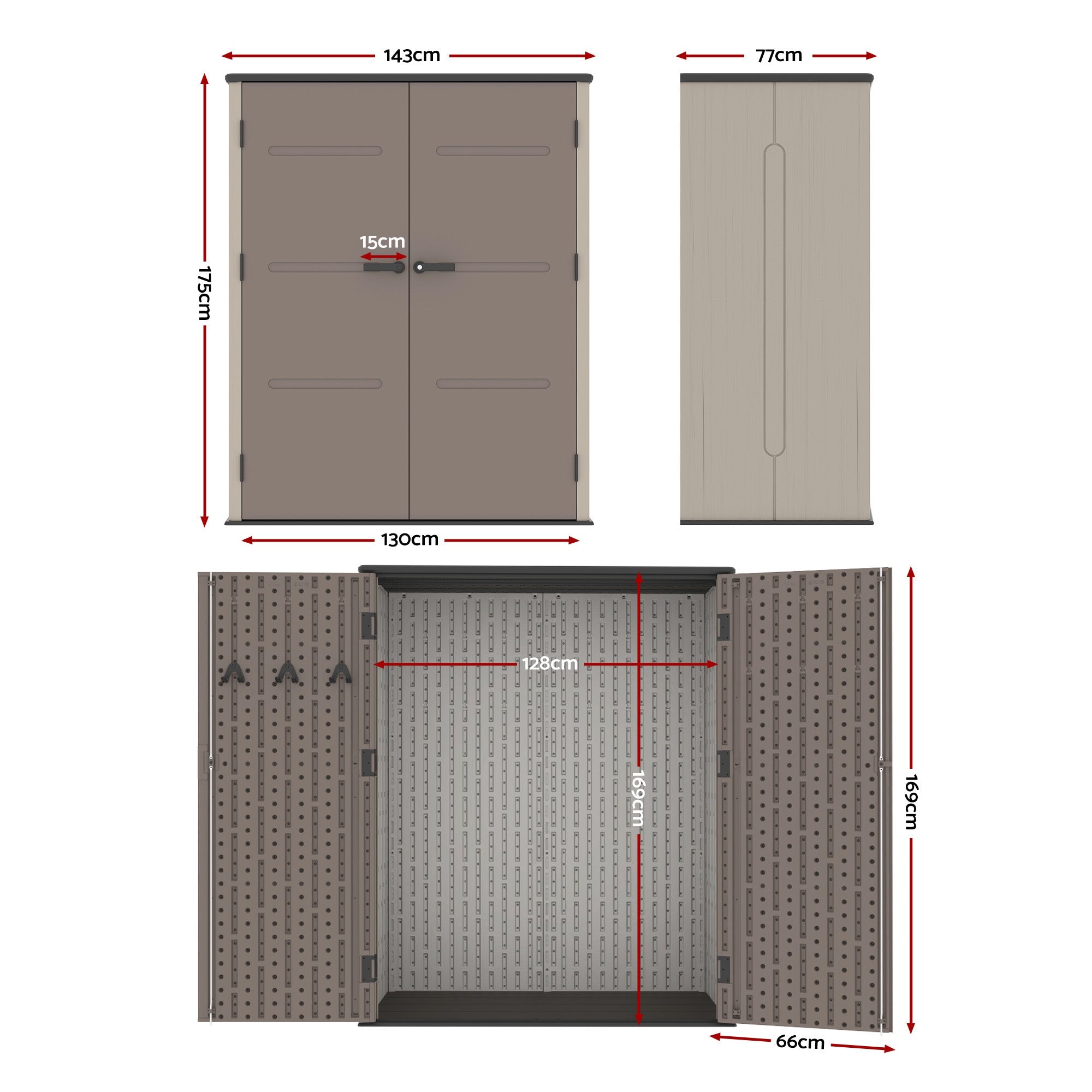 Garden Shed Outdoor Storage Shed Tool Workshop with Lockable Doors - Home & Garden > Storage > Sheds - Rivercity House & Home Co. (ABN 18 642 972 209) - Affordable Modern Furniture Australia