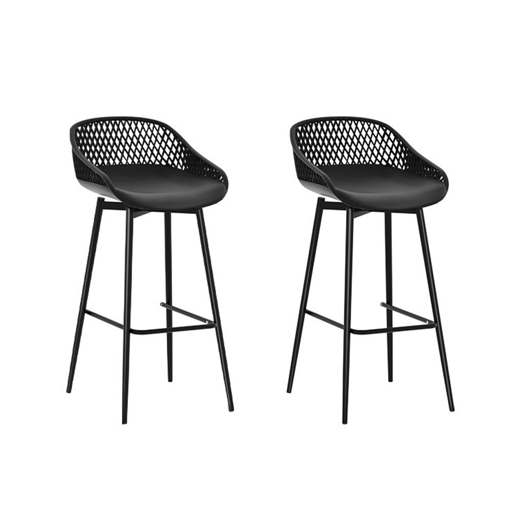 Gardeon 2PC Outdoor Bar Stools Plastic Metal Dining Chair Patio Furniture Garden - Furniture > Outdoor - Rivercity House & Home Co. (ABN 18 642 972 209) - Affordable Modern Furniture Australia