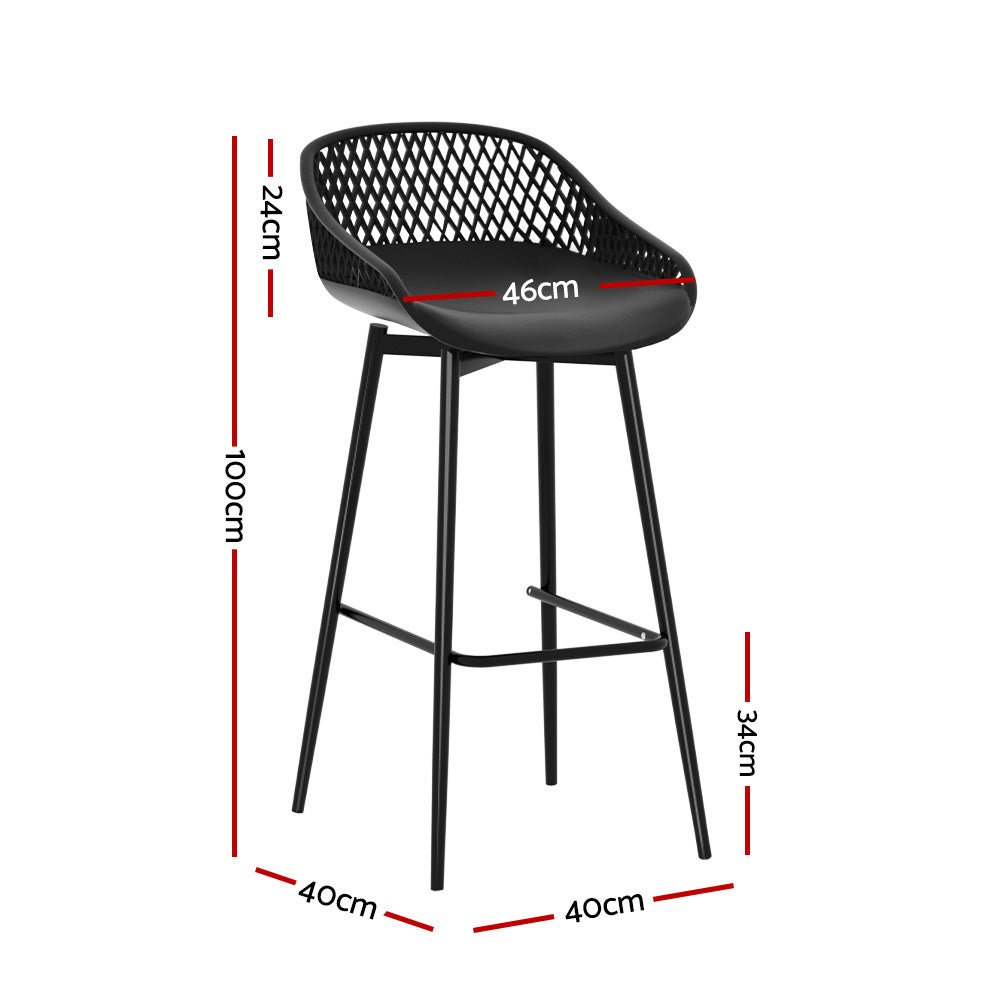 Gardeon 2PC Outdoor Bar Stools Plastic Metal Dining Chair Patio Furniture Garden - Furniture > Outdoor - Rivercity House & Home Co. (ABN 18 642 972 209) - Affordable Modern Furniture Australia