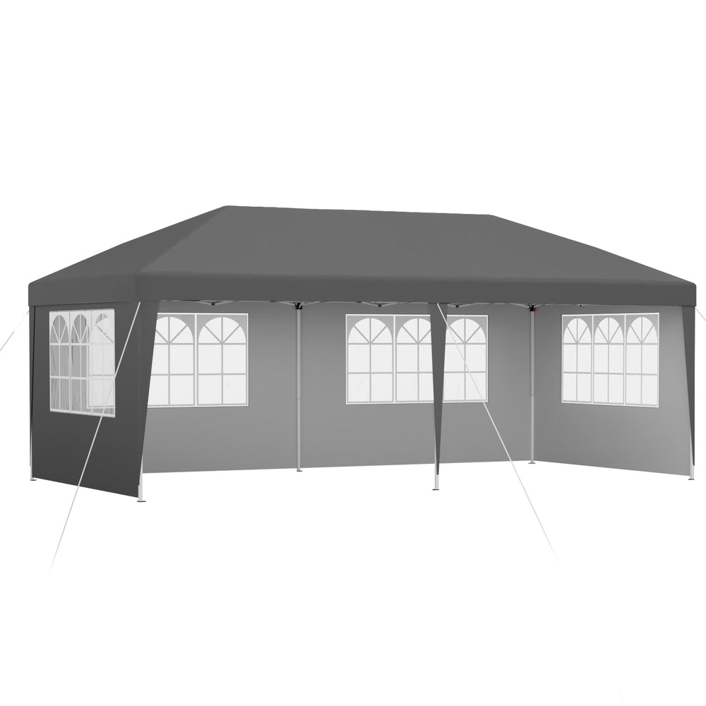Gazebo 3x6m Pop Up Marquee Wedding Party Outdoor Camping Canopy Grey - Home & Garden > Shading > Canopies & Gazebos - Rivercity House & Home Co. (ABN 18 642 972 209) - Affordable Modern Furniture Australia