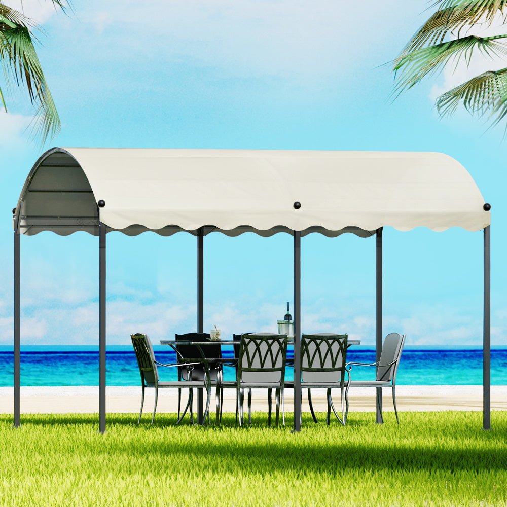 Gazebo Marquee 4x3m Outdoor Event Wedding Tent Camping Party Shade Iron Art Canopy Beige - Home & Garden > Shading > Canopies & Gazebos - Rivercity House & Home Co. (ABN 18 642 972 209) - Affordable Modern Furniture Australia