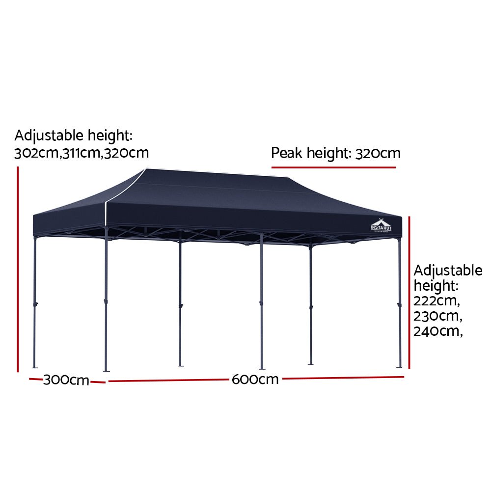 Gazebo Pop Up Marquee 3x6m Outdoor Tent Folding Wedding Gazebos Navy - Rivercity House & Home Co. (ABN 18 642 972 209) - Affordable Modern Furniture Australia
