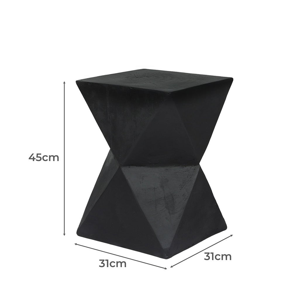 Geometric Terrazzo Side Table - Black - Rivercity House & Home Co. (ABN 18 642 972 209) - Affordable Modern Furniture Australia