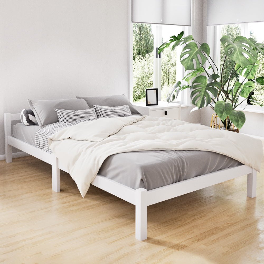 Gibson Wooden King Single Bed Frame White - Rivercity House & Home Co. (ABN 18 642 972 209) - Affordable Modern Furniture Australia