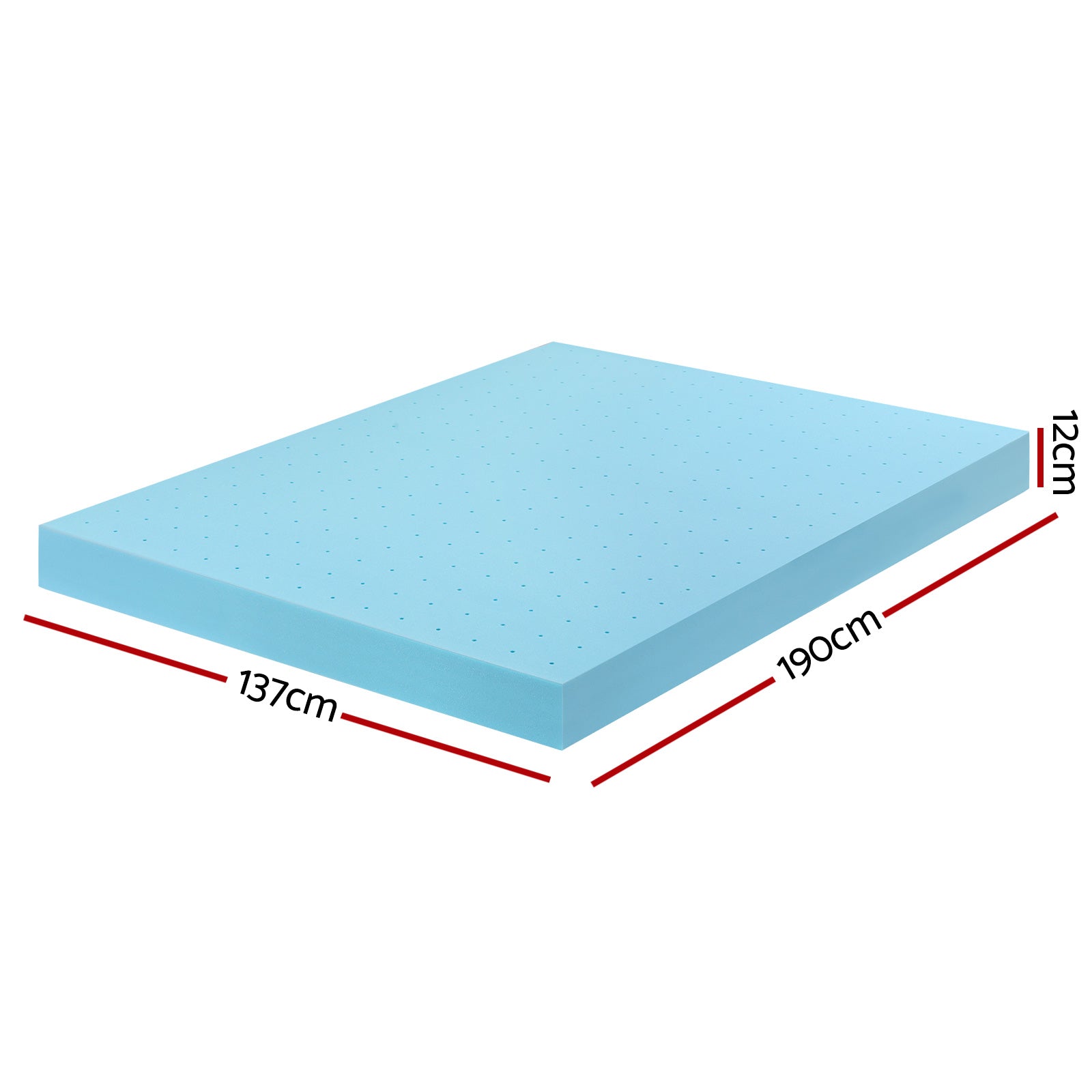 Giselle 12cm Memory Foam Mattress Topper Ventilated Cool Gel Bamboo Cover Double - Furniture > Mattresses > Mattress Toppers - Rivercity House & Home Co. (ABN 18 642 972 209) - Affordable Modern Furniture Australia