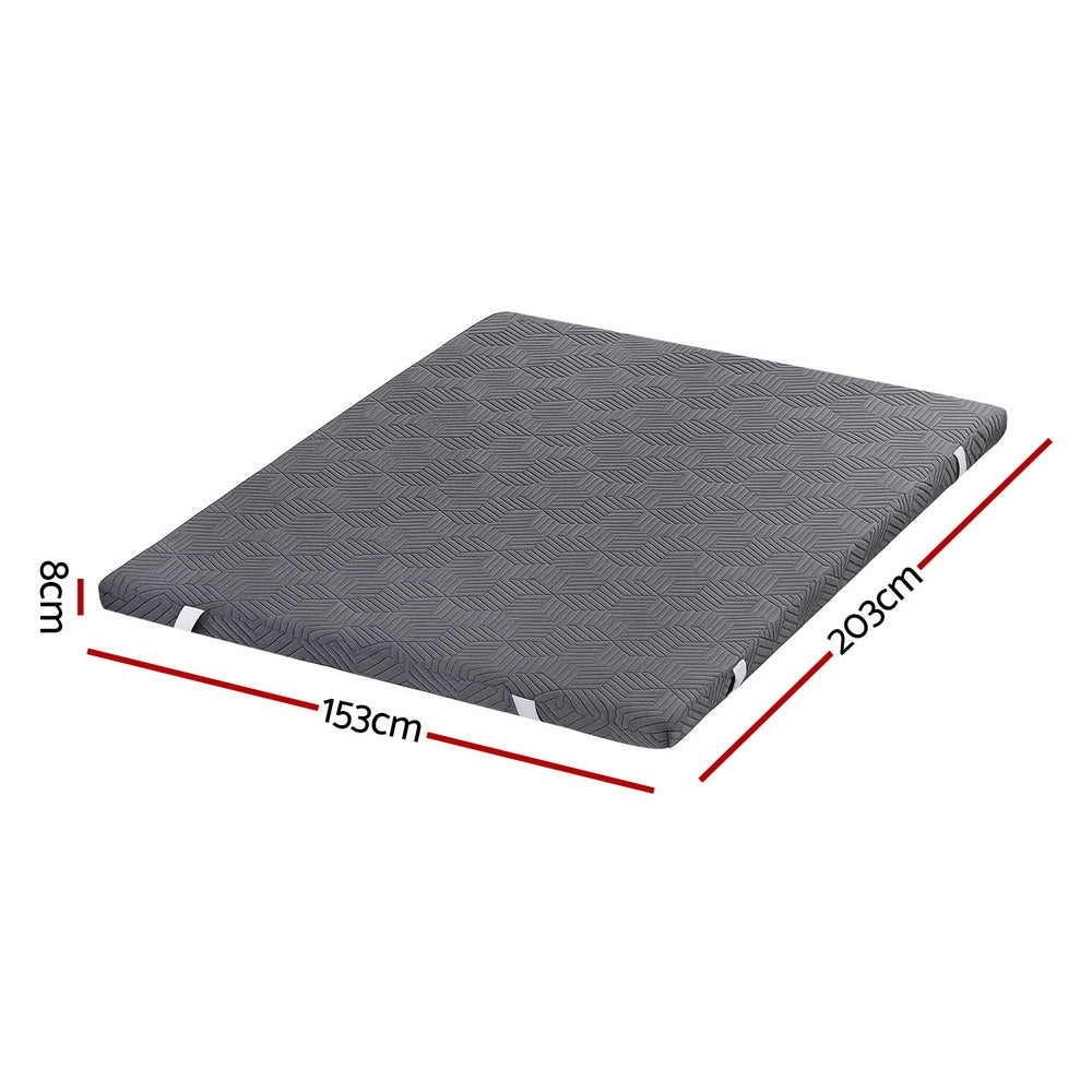 Giselle 8cm Memory Foam Mattress Topper Gel Dual Layer Foam Bamboo Queen - Furniture > Mattresses > Mattress Toppers - Rivercity House & Home Co. (ABN 18 642 972 209) - Affordable Modern Furniture Australia