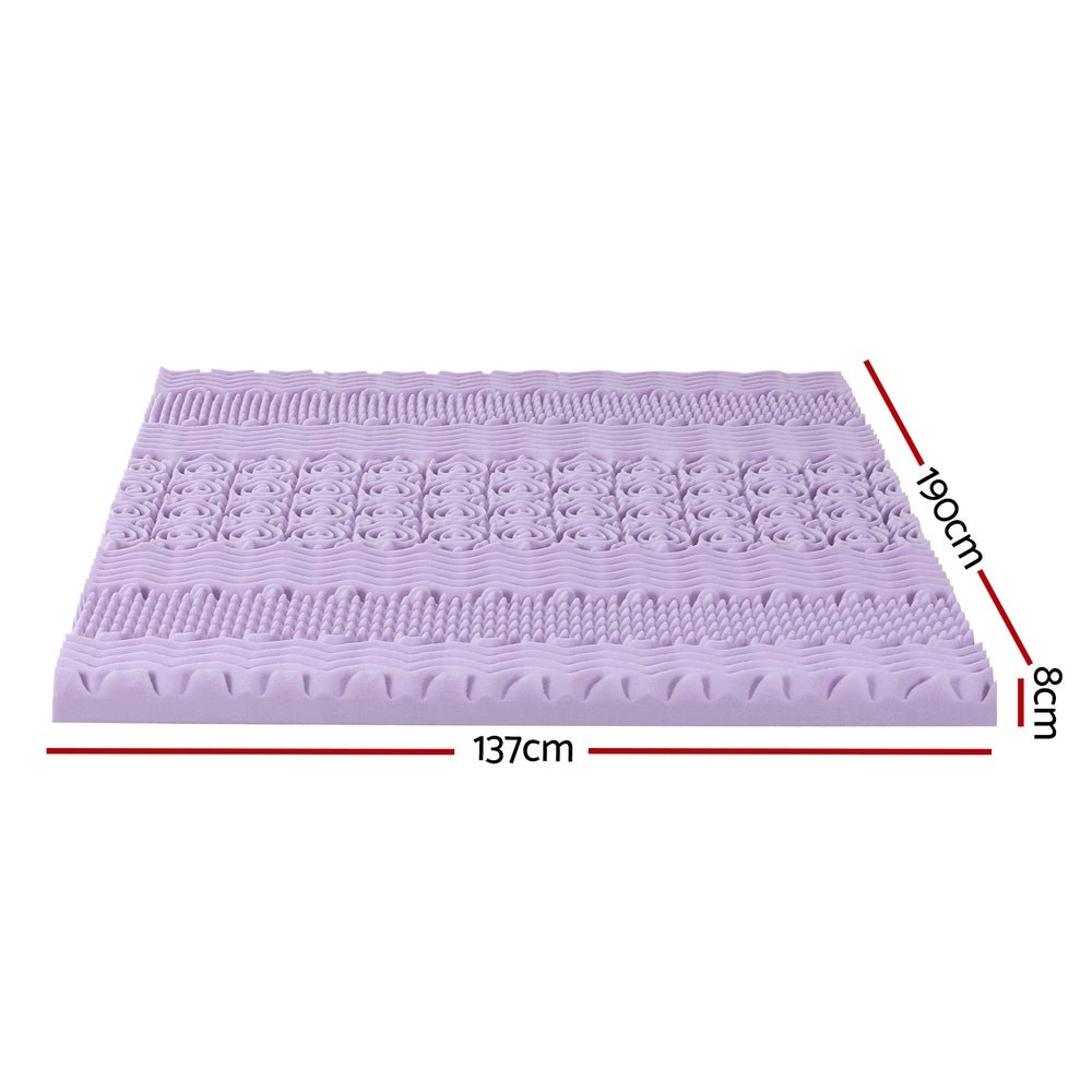 Giselle 8cm Memory Foam Mattress Topper Lavender Infused Bamboo Cover 7 - Zone Double - Furniture > Mattresses > Mattress Toppers - Rivercity House & Home Co. (ABN 18 642 972 209) - Affordable Modern Furniture Australia