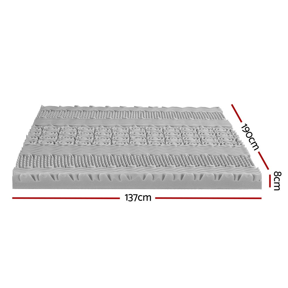 Giselle Bedding 8cm Memory Foam Mattress Topper 7 - Zone Graphite Double - Furniture > Mattresses > Mattress Toppers - Rivercity House & Home Co. (ABN 18 642 972 209) - Affordable Modern Furniture Australia