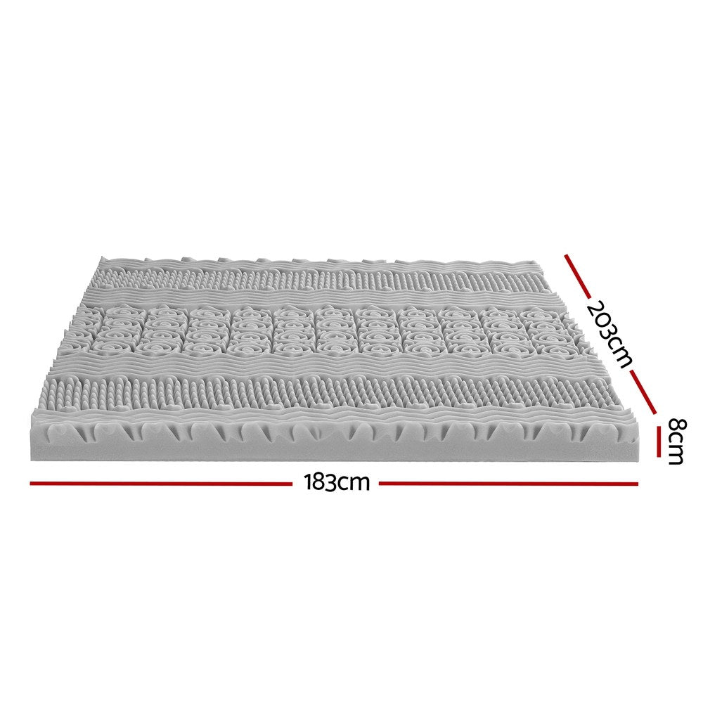 Giselle Bedding 8cm Memory Foam Mattress Topper 7 - Zone Graphite King - Furniture > Mattresses > Mattress Toppers - Rivercity House & Home Co. (ABN 18 642 972 209) - Affordable Modern Furniture Australia