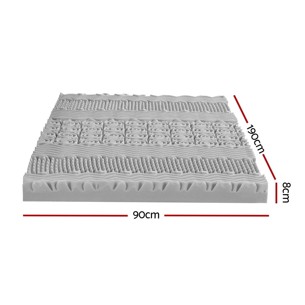 Giselle Bedding 8cm Memory Foam Mattress Topper 7 - Zone Graphite Single - Furniture > Mattresses > Mattress Toppers - Rivercity House & Home Co. (ABN 18 642 972 209) - Affordable Modern Furniture Australia