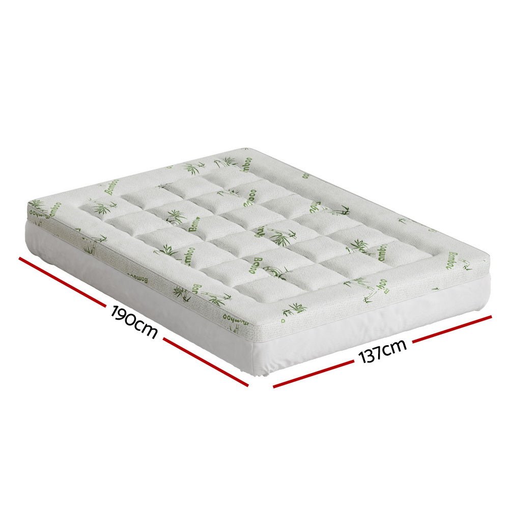 Giselle Bedding Mattress Topper Pillowtop Bamboo 7.5cm Double - Furniture > Mattresses > Mattress Toppers - Rivercity House & Home Co. (ABN 18 642 972 209) - Affordable Modern Furniture Australia