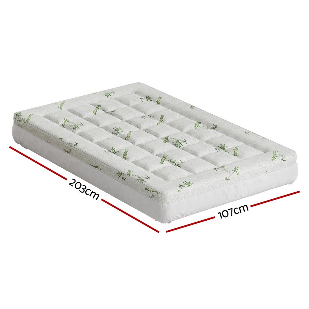 Giselle Bedding Mattress Topper Pillowtop Bamboo 7.5cm King Single - Furniture > Mattresses > Mattress Toppers - Rivercity House & Home Co. (ABN 18 642 972 209) - Affordable Modern Furniture Australia