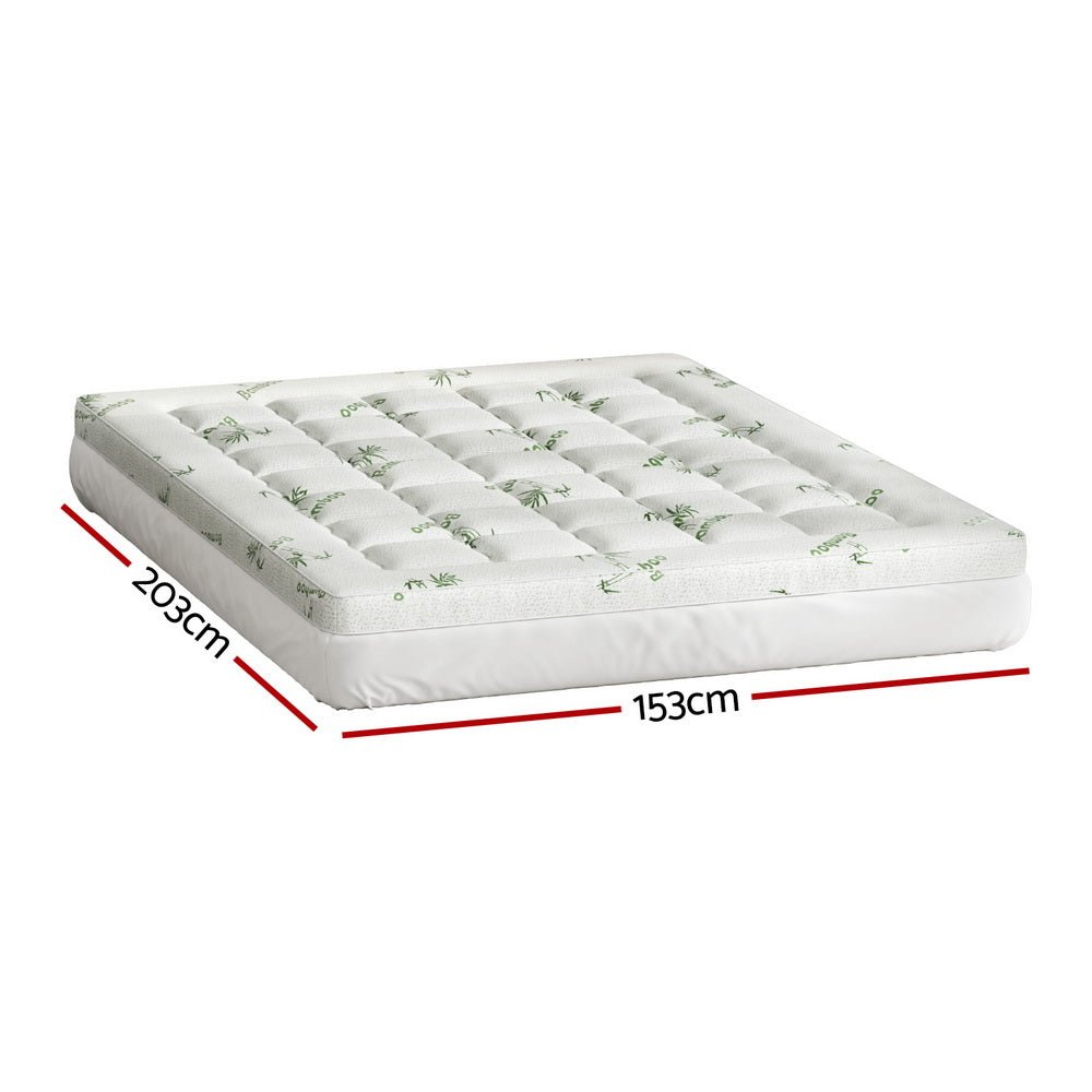 Giselle Bedding Mattress Topper Pillowtop Bamboo 7.5cm Queen - Furniture > Mattresses > Mattress Toppers - Rivercity House & Home Co. (ABN 18 642 972 209) - Affordable Modern Furniture Australia