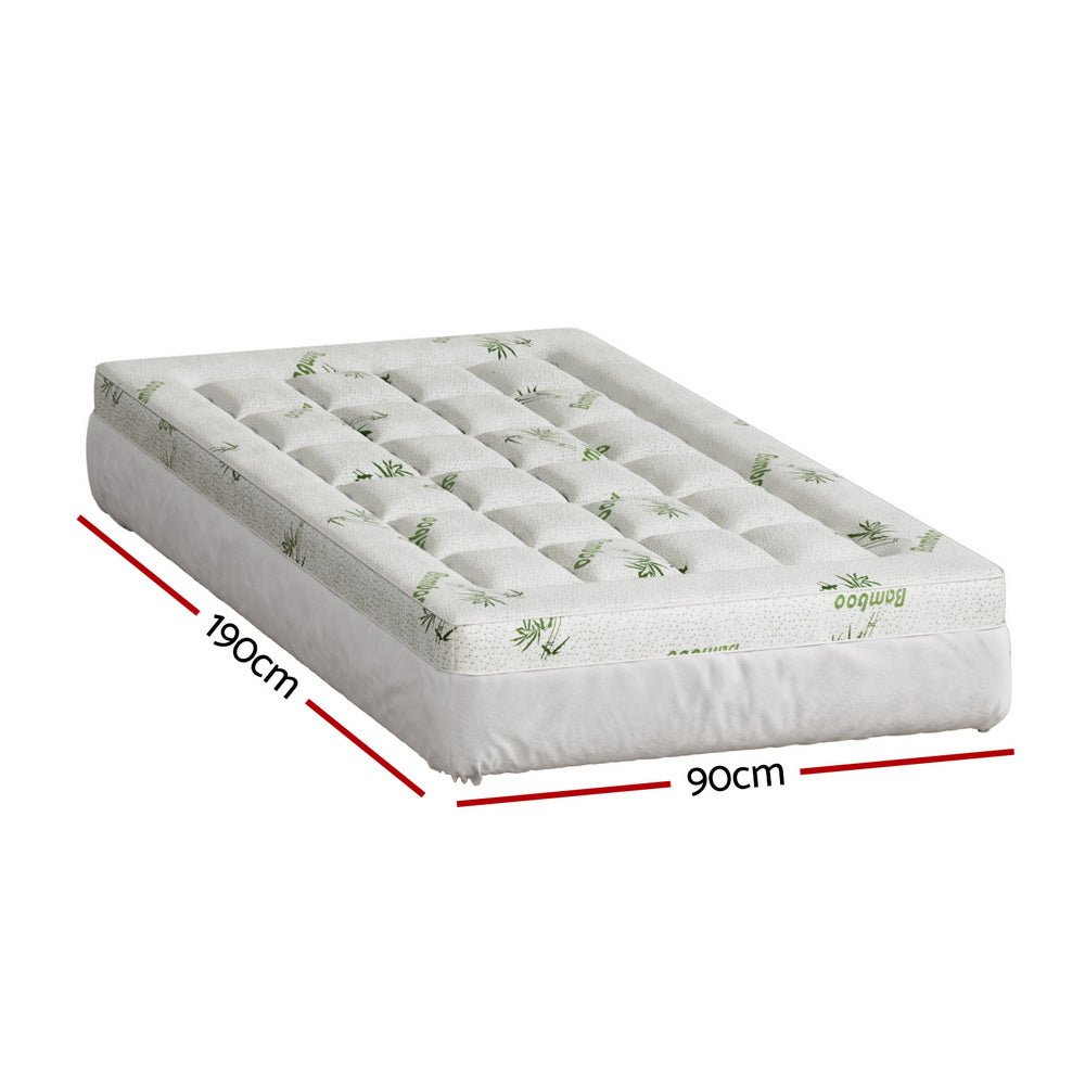 Giselle Bedding Mattress Topper Pillowtop Bamboo 7.5cm Single - Furniture > Mattresses > Mattress Toppers - Rivercity House & Home Co. (ABN 18 642 972 209) - Affordable Modern Furniture Australia