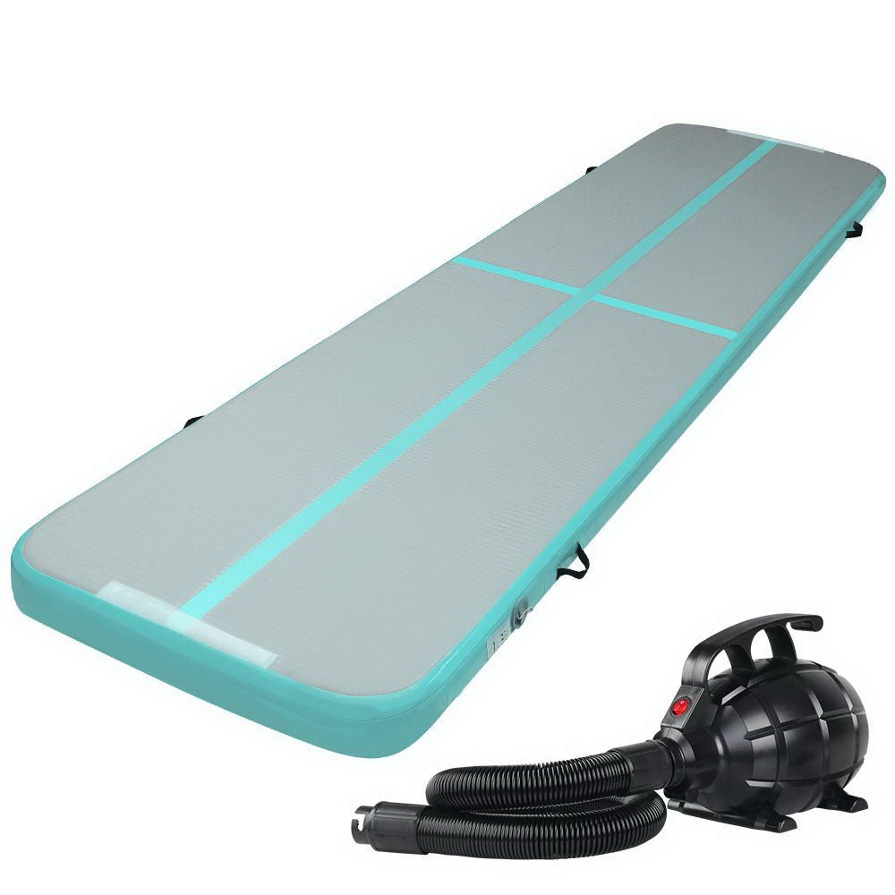 GoFun 4X1M Inflatable Air Track Mat with Pump Green - Rivercity House & Home Co. (ABN 18 642 972 209) - Affordable Modern Furniture Australia