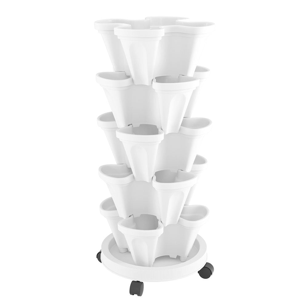 Green Fingers Garden Bed 5 Tier Vertical Garden Strawberry Stackable Planters Herbs Petunias - Home & Garden > Garden Beds - Rivercity House & Home Co. (ABN 18 642 972 209) - Affordable Modern Furniture Australia