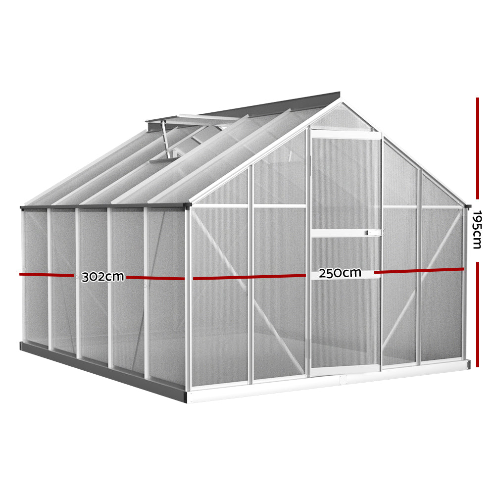Greenhouse Aluminium Polycarbonate Green House Garden Shed 3x2.5M - Home & Garden > Green Houses - Rivercity House & Home Co. (ABN 18 642 972 209) - Affordable Modern Furniture Australia