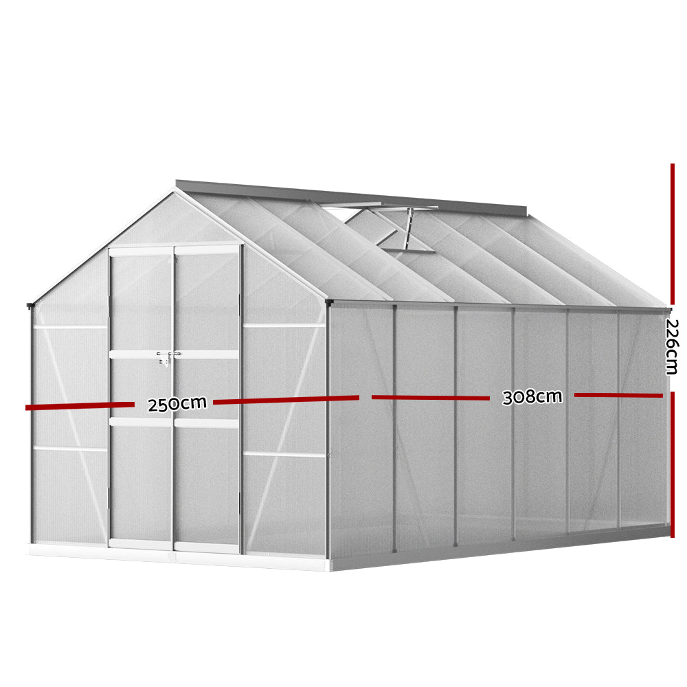 Greenhouse Aluminium Polycarbonate Green House Garden Shed 3x2.5M - Home & Garden > Green Houses - Rivercity House & Home Co. (ABN 18 642 972 209) - Affordable Modern Furniture Australia
