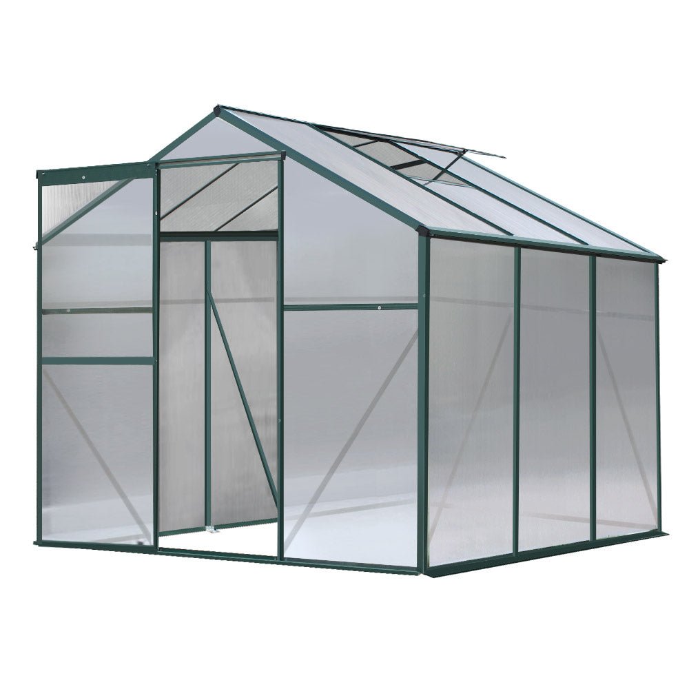 Greenhouse Aluminum Green House Garden Shed Polycarbonate 1.9x1.9M - Home & Garden > Green Houses - Rivercity House & Home Co. (ABN 18 642 972 209) - Affordable Modern Furniture Australia