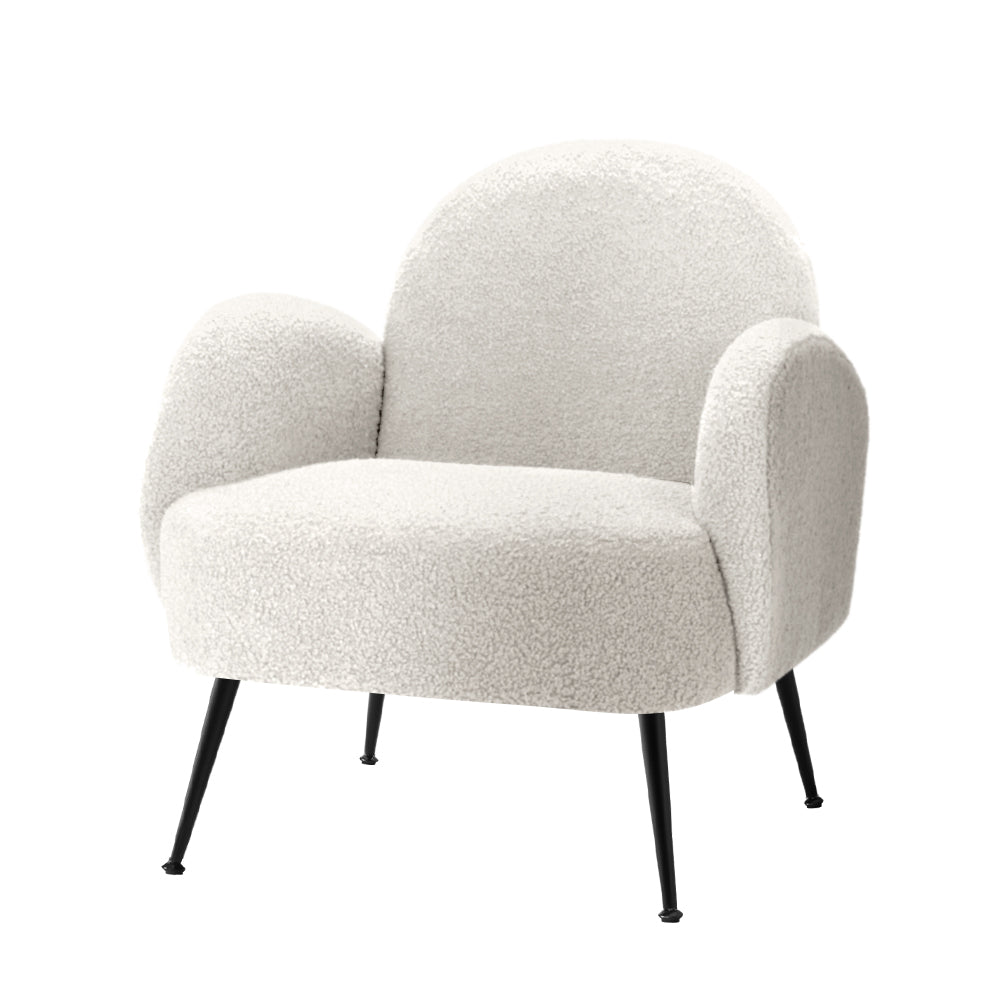 Hanes Sherpa Lounge Armchair - White - Furniture > Living Room - Rivercity House & Home Co. (ABN 18 642 972 209) - Affordable Modern Furniture Australia