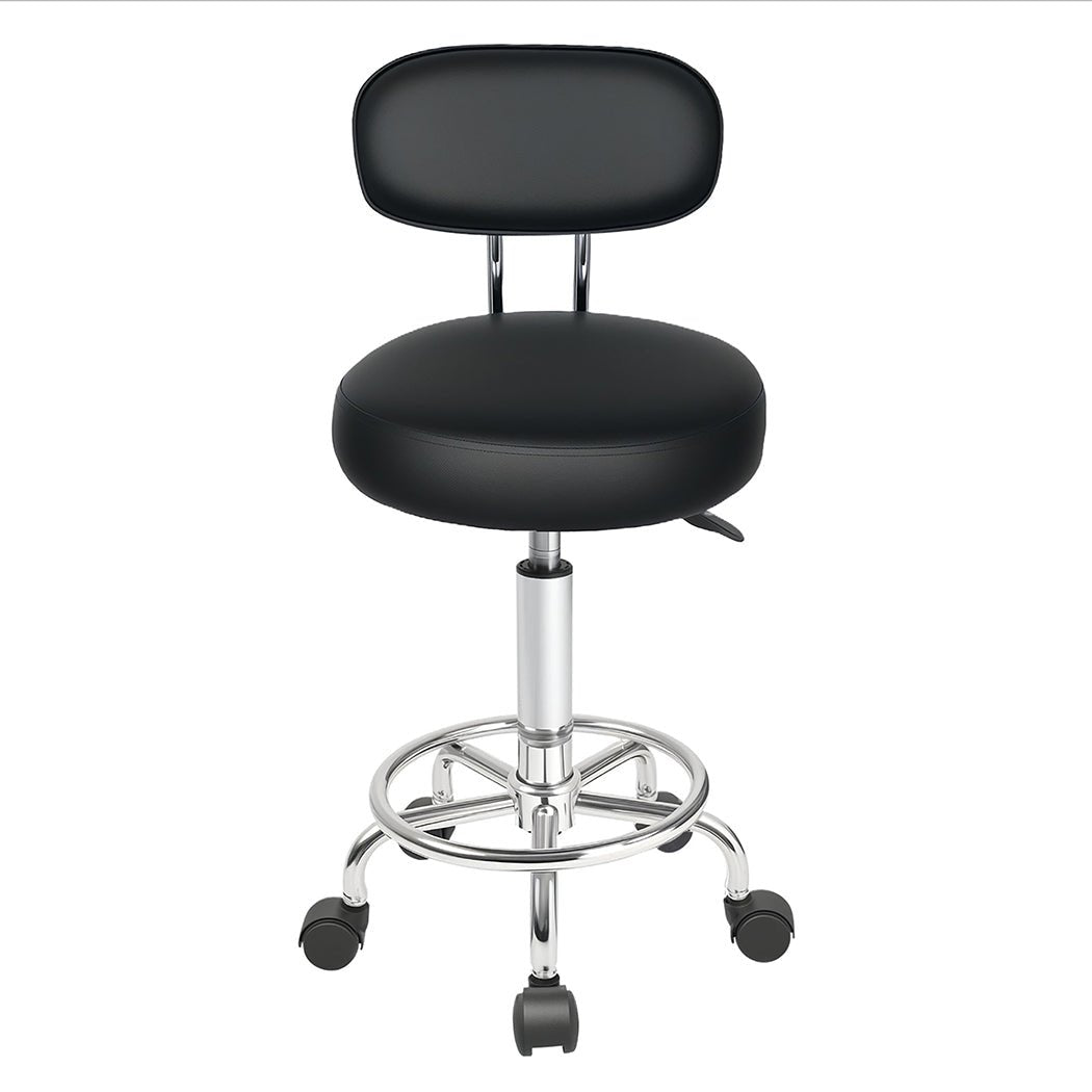 Height Adjustable Low Back Swivel Office Rolling Stool Chair - Black - Rivercity House & Home Co. (ABN 18 642 972 209) - Affordable Modern Furniture Australia