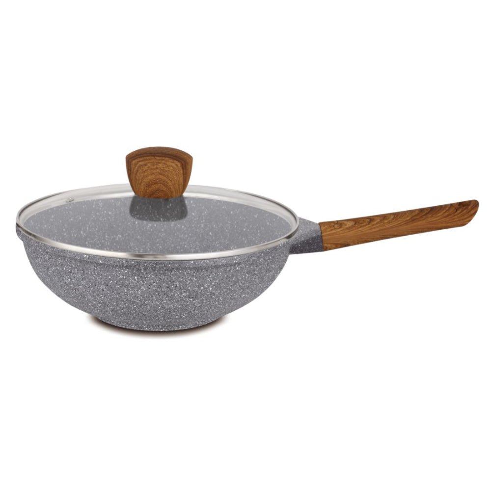 Hello Kitchen Non - stick Marble Wok 28cm/32cm - 28cm - Home & Garden > Kitchenware > Kitchen Utensils - Rivercity House & Home Co. (ABN 18 642 972 209) - Affordable Modern Furniture Australia