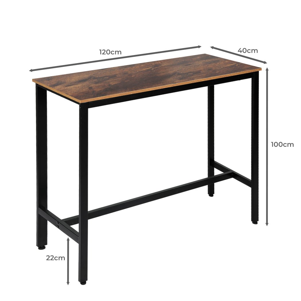 High Bar Retro Industrial Table - Brown - Rivercity House & Home Co. (ABN 18 642 972 209) - Affordable Modern Furniture Australia