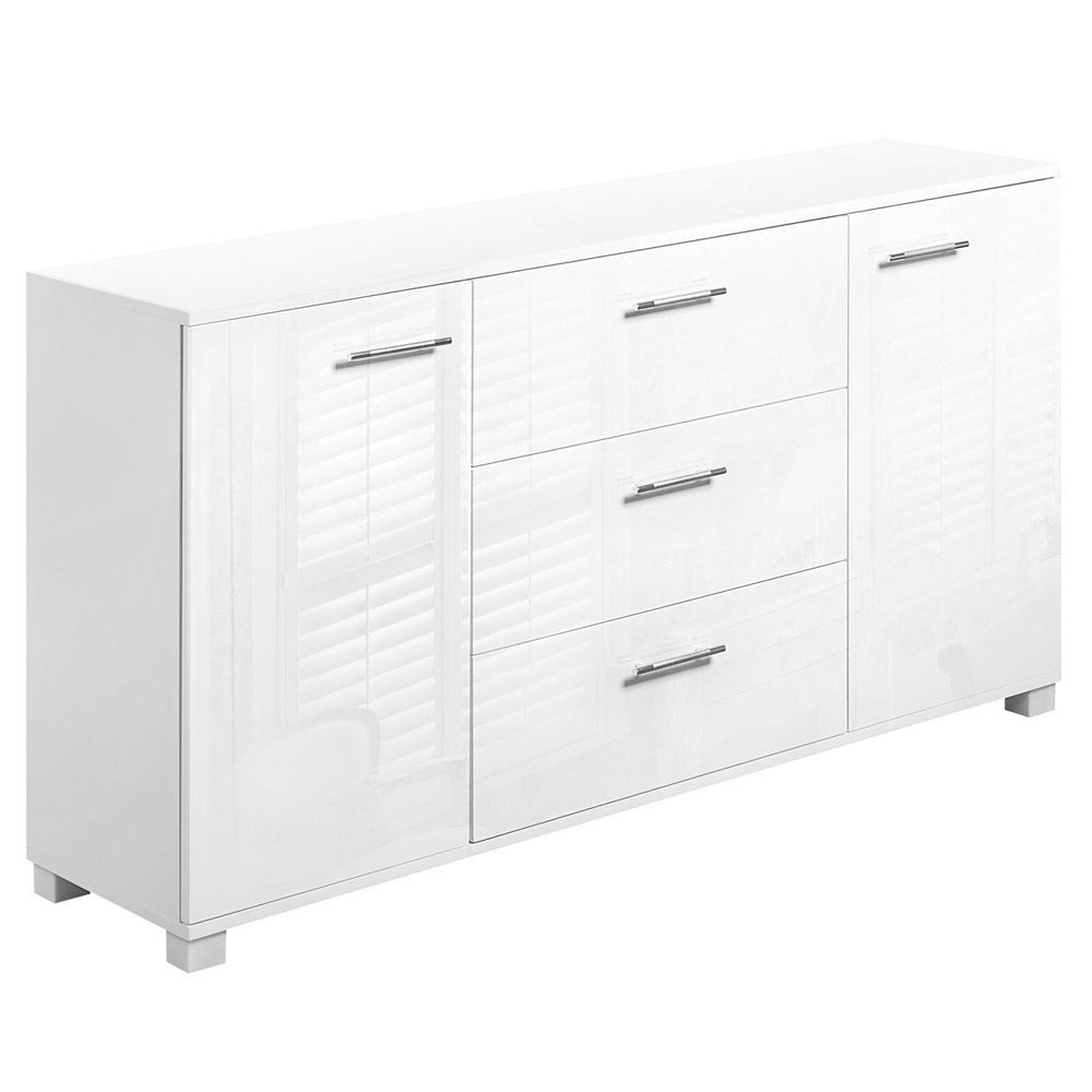 High Gloss Sideboard Storage Cabinet Cupboard - White - Rivercity House & Home Co. (ABN 18 642 972 209) - Affordable Modern Furniture Australia
