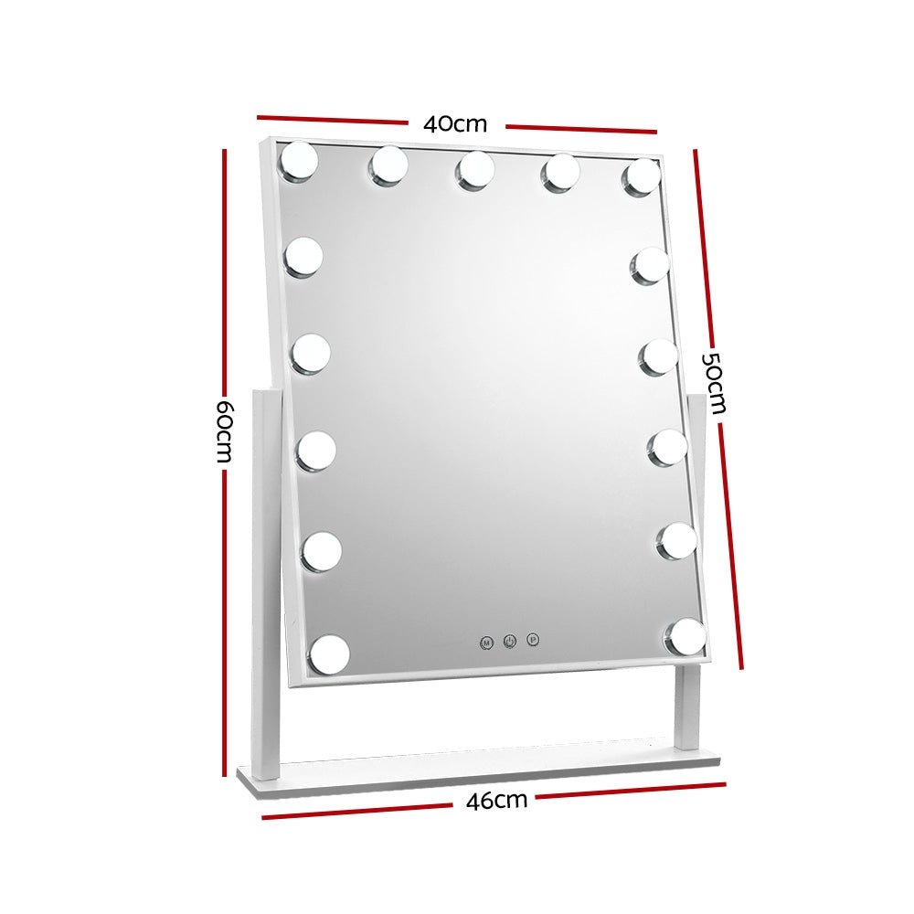 Hollywood Makeup Mirror with 15 Dimmable Bulb Lighted Dressing Mirror - Rivercity House & Home Co. (ABN 18 642 972 209) - Affordable Modern Furniture Australia