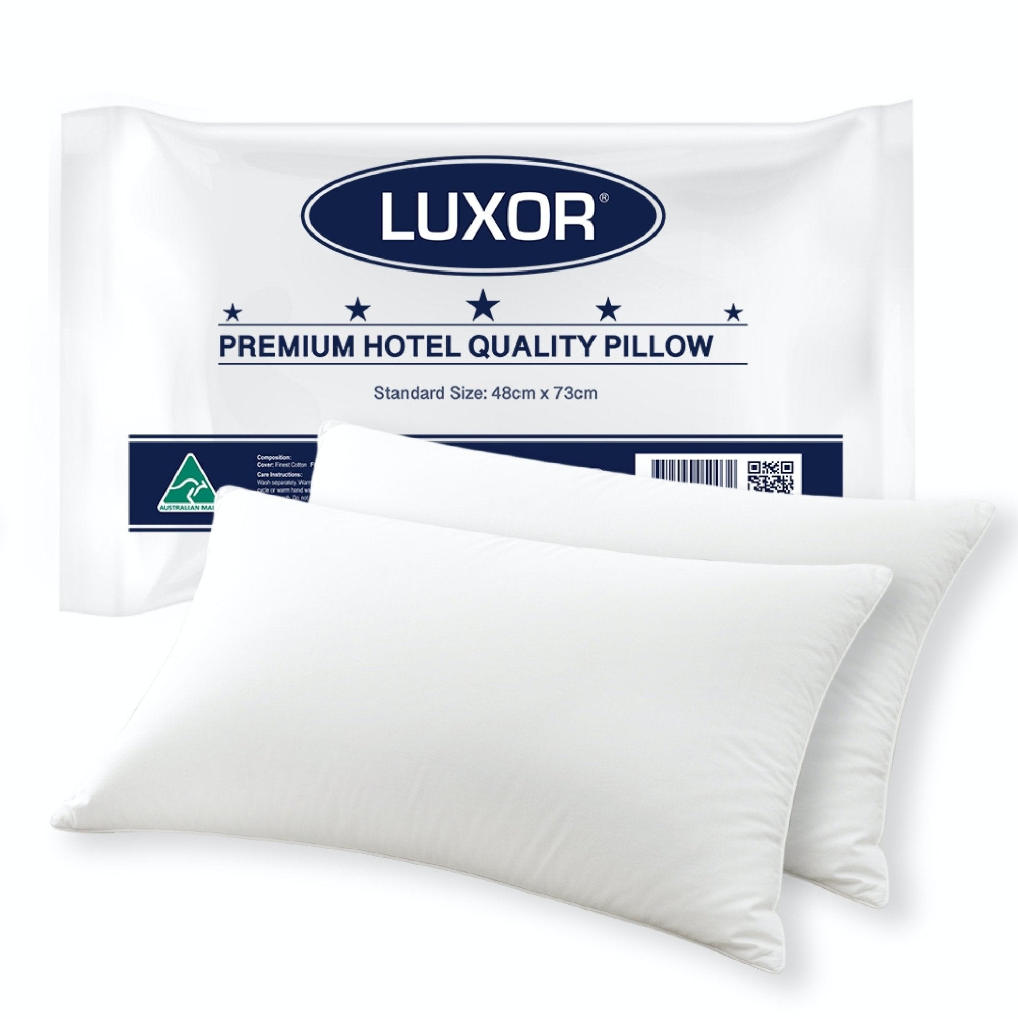 Hotel Quality Australian Made Standard Size Pillow Twin Pack - White - Home & Garden > Bedding > Pillows - Rivercity House & Home Co. (ABN 18 642 972 209) - Affordable Modern Furniture Australia