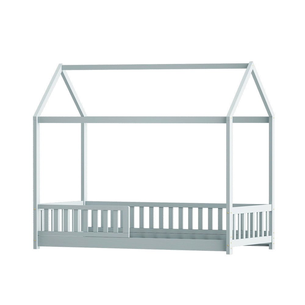 House Style Kids Single Bed Frame - Grey - Furniture > Bedroom - Rivercity House & Home Co. (ABN 18 642 972 209) - Affordable Modern Furniture Australia