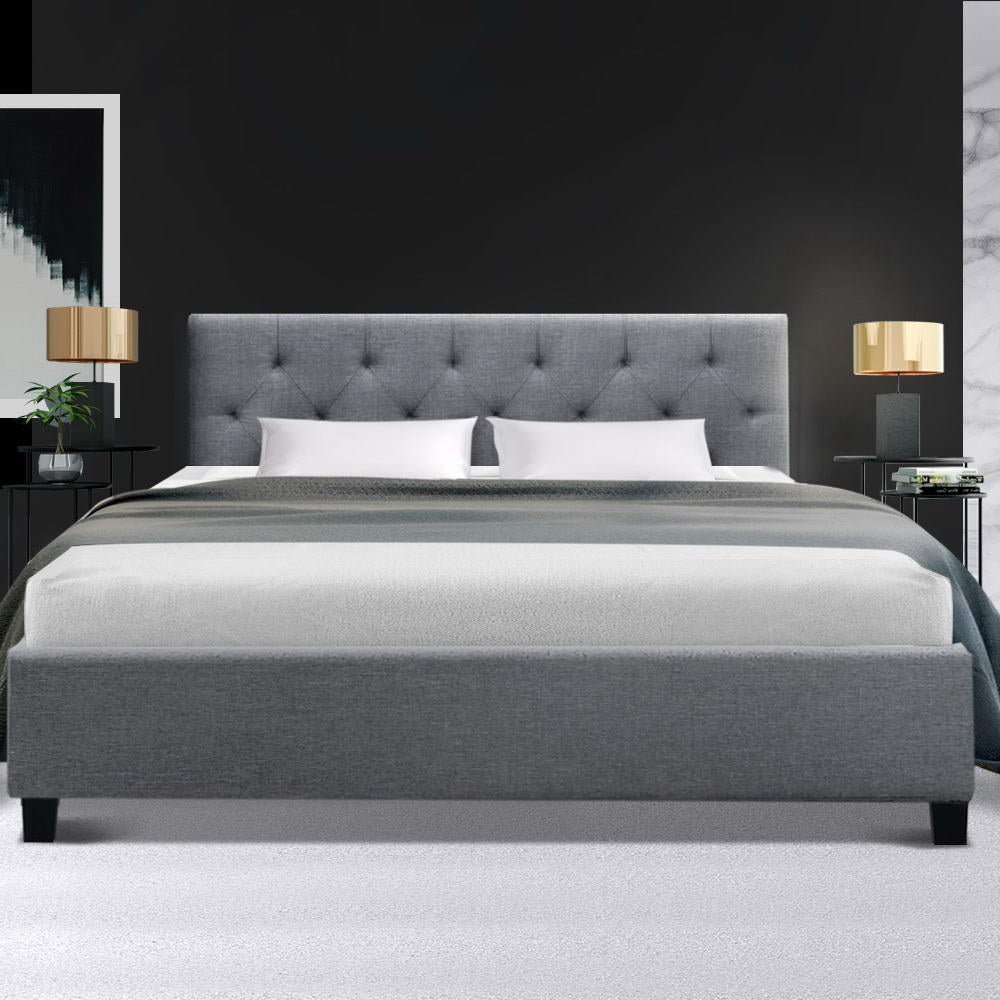 Hyams Double Bed Frame Grey - Rivercity House & Home Co. (ABN 18 642 972 209) - Affordable Modern Furniture Australia