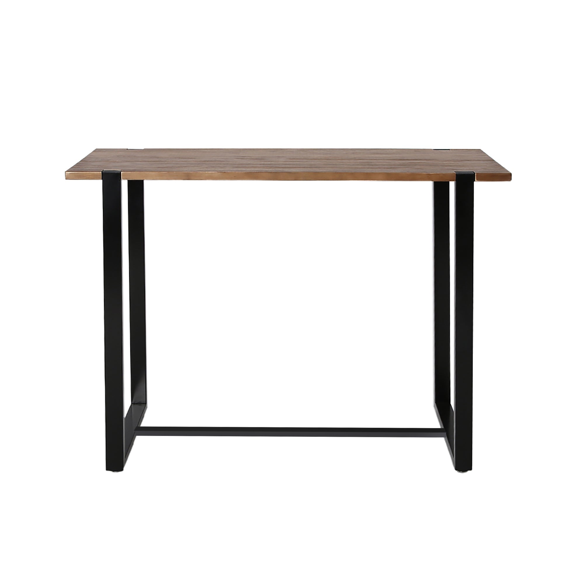 Industrial High Bar Table Solid Pine Wood with Steel Legs - Brown - Rivercity House & Home Co. (ABN 18 642 972 209) - Affordable Modern Furniture Australia