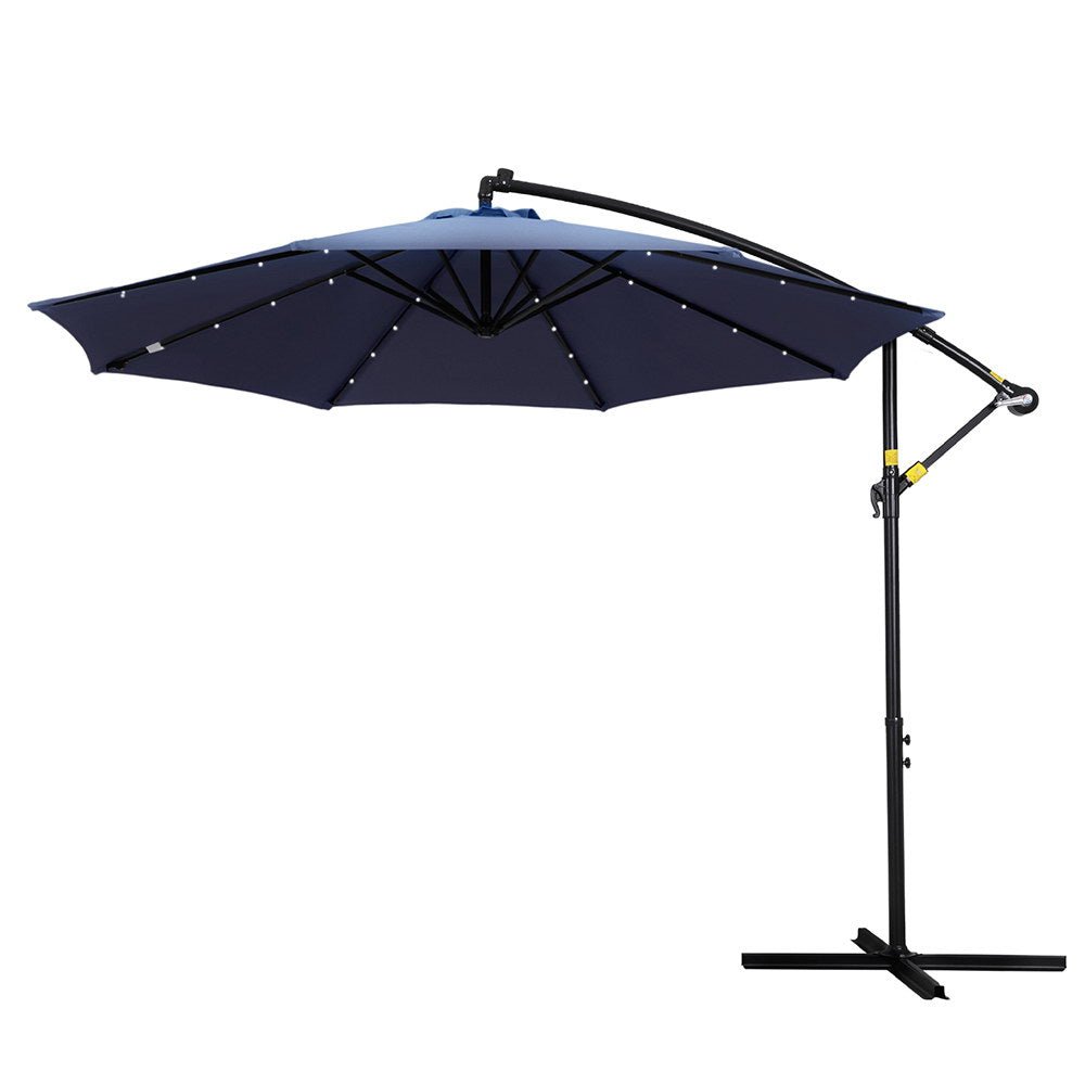 Instahut Outdoor Umbrella 3M Cantilever Beach LED Umbrellas Garden Shade Patio - Home & Garden > Shading > Umbrellas & Sunshades - Rivercity House & Home Co. (ABN 18 642 972 209) - Affordable Modern Furniture Australia