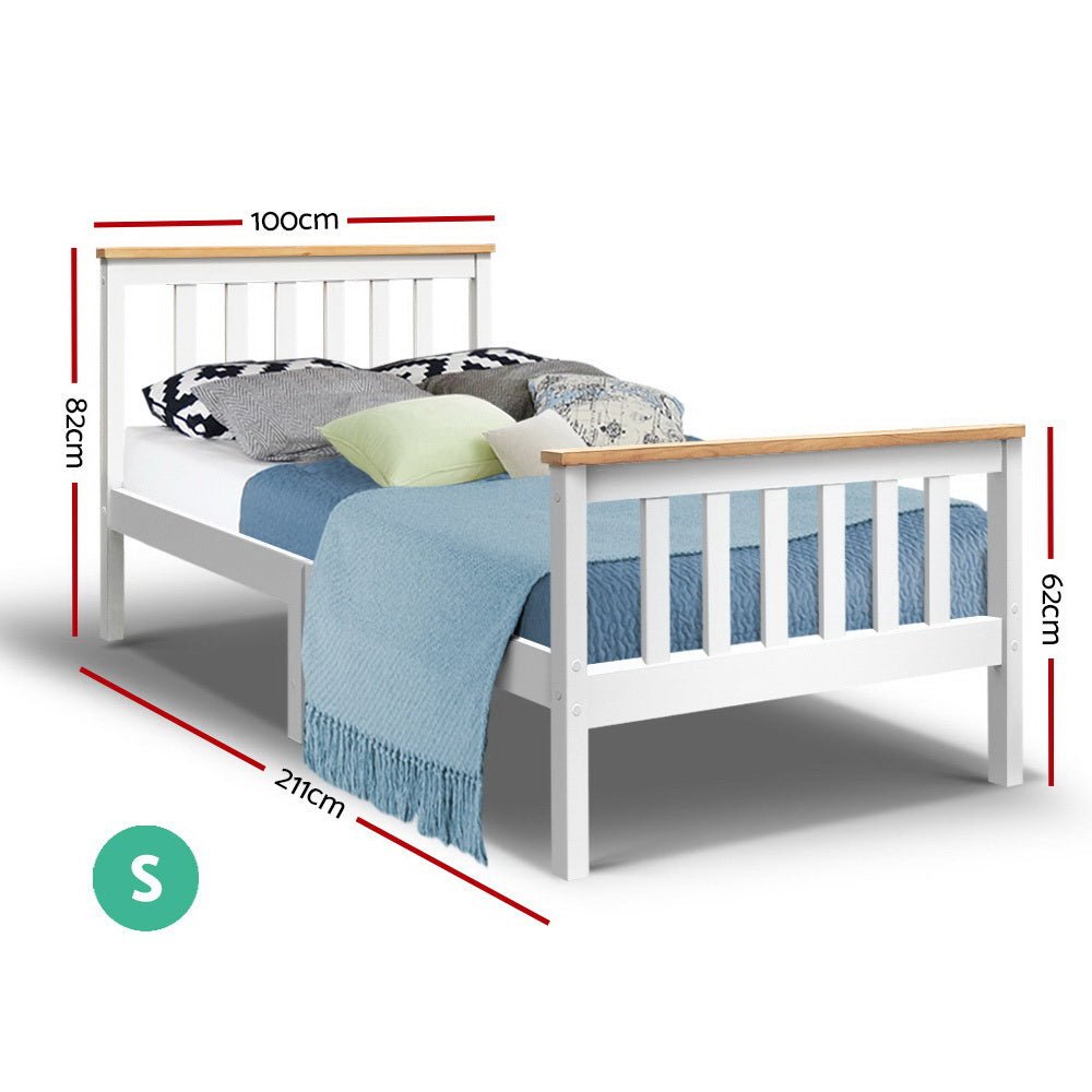 Kewarra Wooden Single Bed Frame White - Rivercity House & Home Co. (ABN 18 642 972 209) - Affordable Modern Furniture Australia