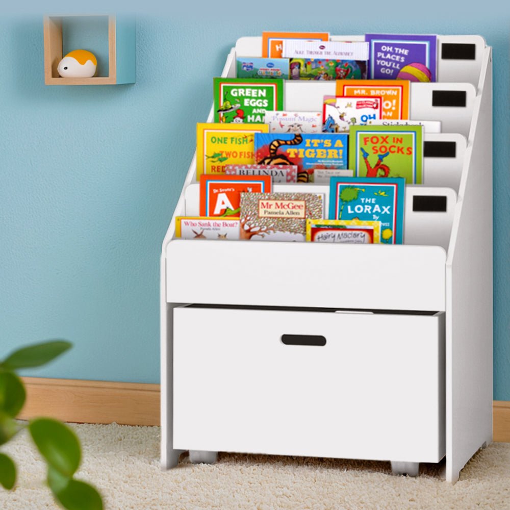 Kids Bookshelf Storage Organiser Bookcase Drawers Children Display Shelf - Baby & Kids > Kid's Furniture - Rivercity House & Home Co. (ABN 18 642 972 209) - Affordable Modern Furniture Australia