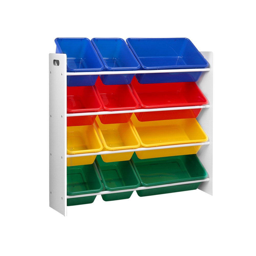 Kids Toy Box 12 Bins Bookshelf Organiser Children Storage Rack - Baby & Kids > Kid's Furniture - Rivercity House & Home Co. (ABN 18 642 972 209) - Affordable Modern Furniture Australia