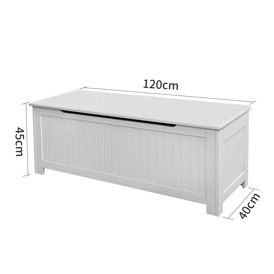 Kids Toy Box Storage Chest Cabinet with Soft - Close Lid - White - Rivercity House & Home Co. (ABN 18 642 972 209) - Affordable Modern Furniture Australia